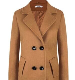 APTRO Wool Blend Trench Coat Double Breasted Camel XL